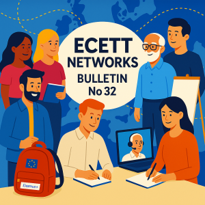 Group of professionals sharing experience during an ECETT peer learning internship in Europe